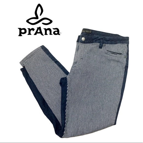 Prana Indigo Striped Kara Straight leg Jeans 12/31 - Picture 7 of 10